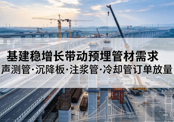 陕西基建稳增长带动预埋监测管材需求，声测管、沉降板、注浆管订单持续放量